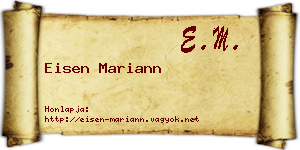 Eisen Mariann névjegykártya